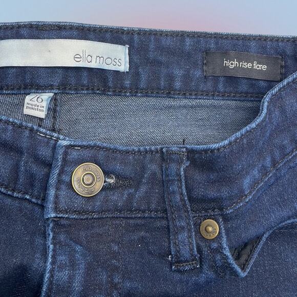 ELLA MOSS Women’s 26 HIGH RISE FLARE Blue Jeans - Picture 4 of 4